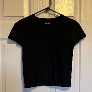 Women’s Small Wild Fable Cropped Classic Black Tee